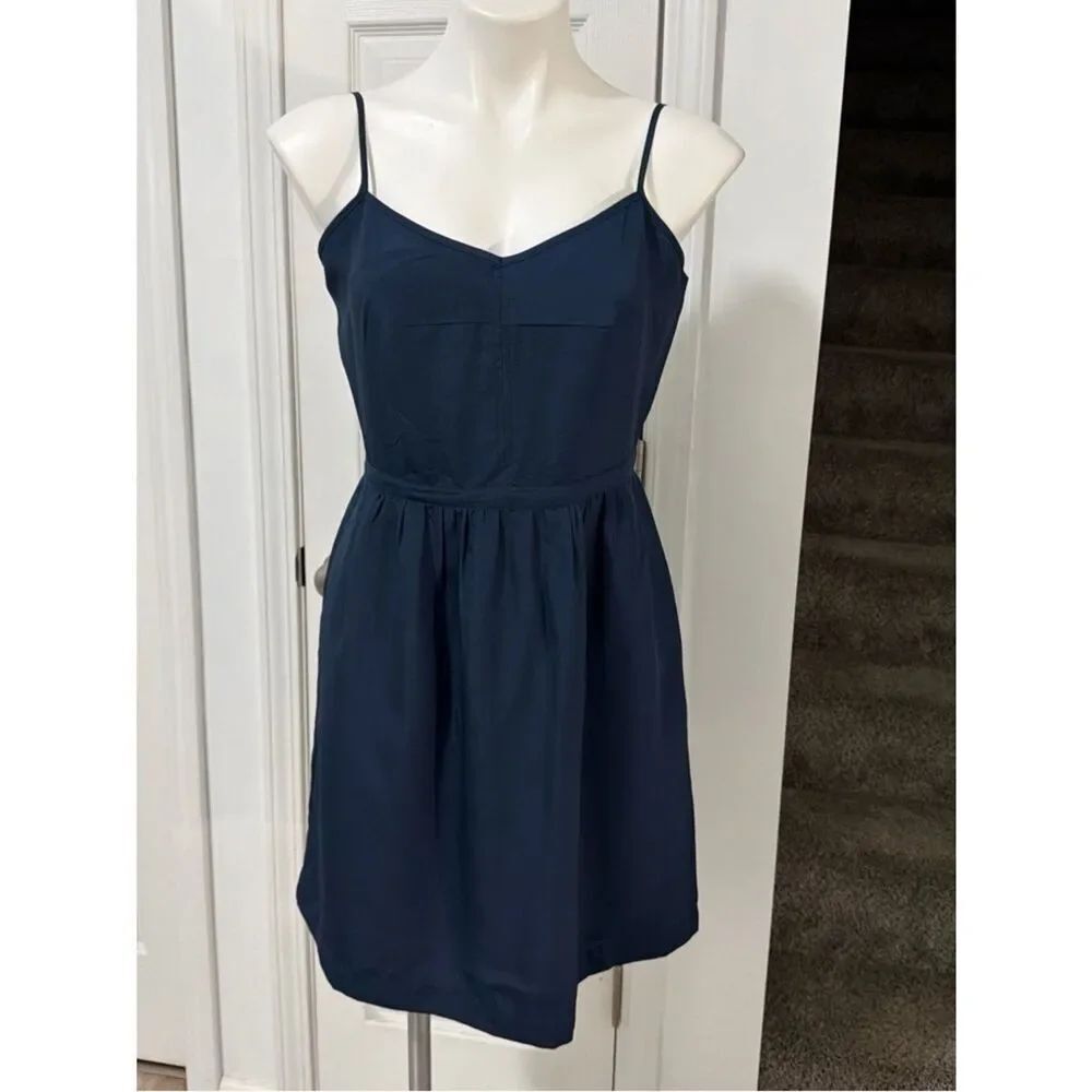 J. Crew Navy Spaghetti-Strap Mini Dress